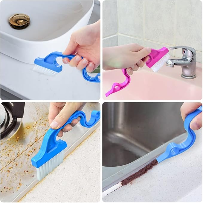 Crevice Gap Cleaning Brush Tool, 2 in 1 Dustpan Cleaning Brushes, Shutter Door