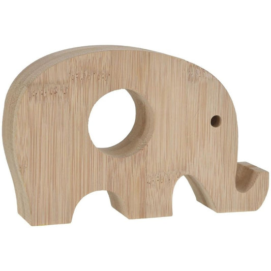 Natural Colored Elephant Bamboo Balloon Weight - 3.56" x 5.6" (1 Pc.) - Perfect for Safari-Themed Events, Birthdays & More
