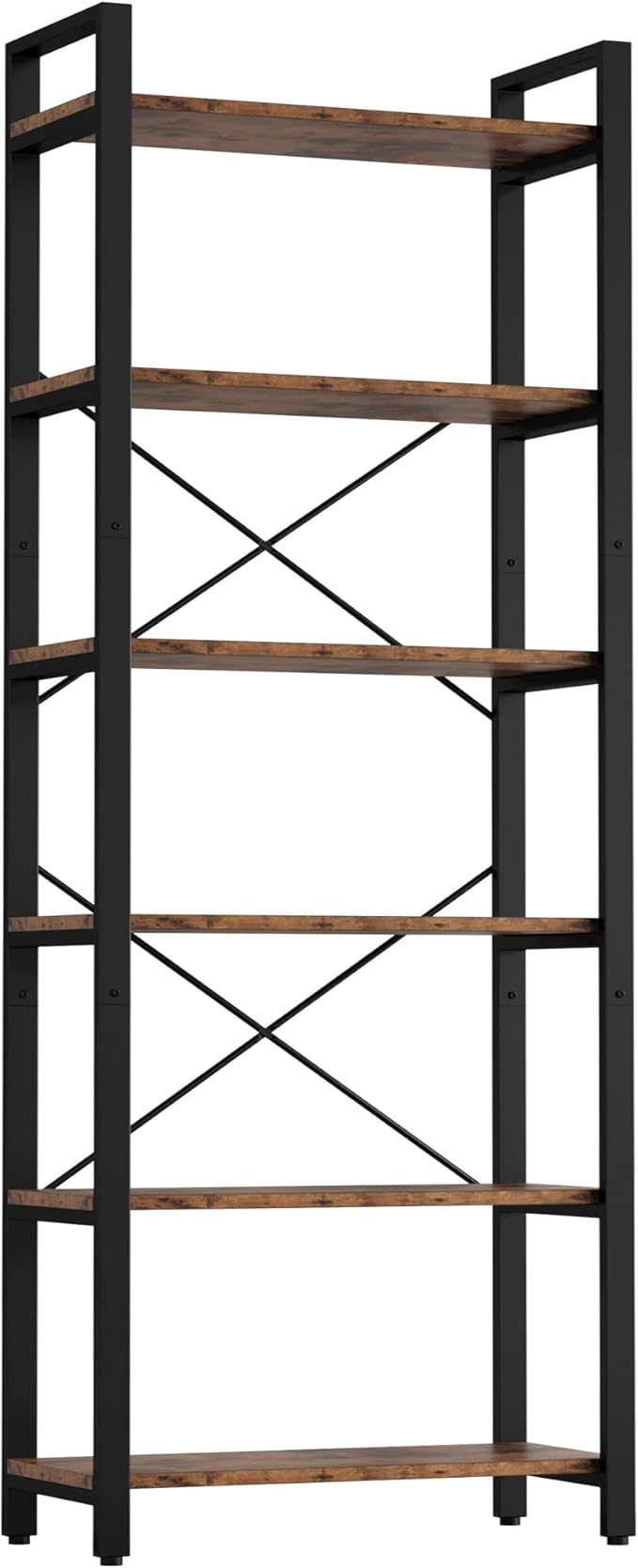 IRONCK Bookshelf 6-Tier Ladder Shelf 110lbs Display Shelf Vintage Industrial