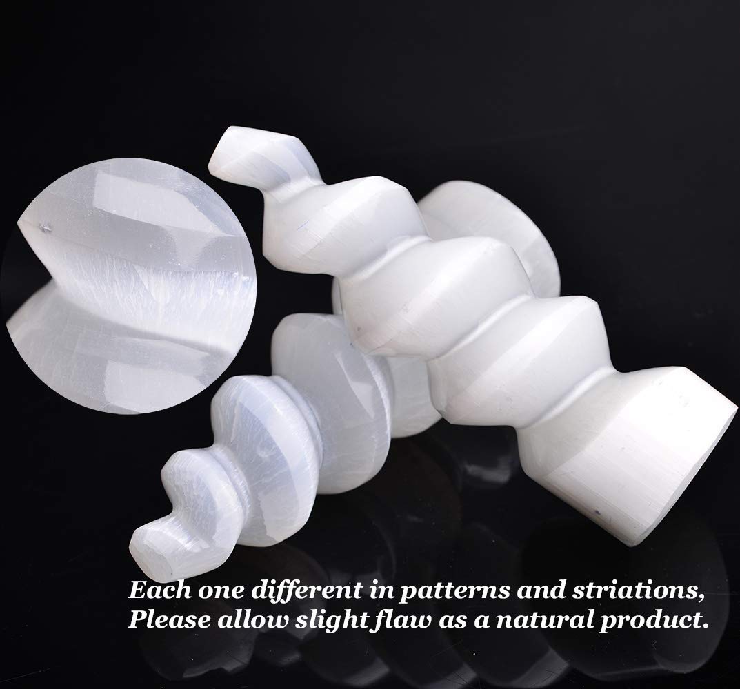 AMOYSTONE Crystal Towers Selenite Wands Large Rose Quartz Meditation Crystals Great Gifts