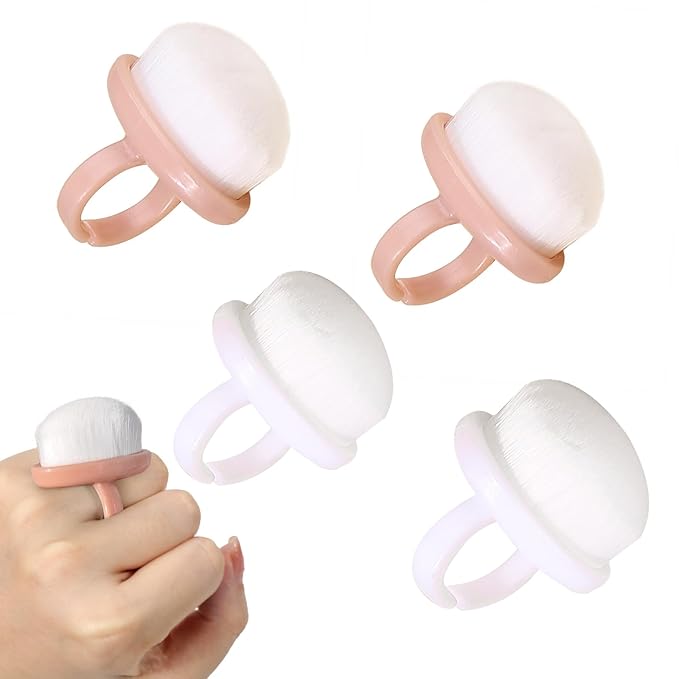 4Packs Nail Dust Cleaning Brush Ring, Soft Brushes