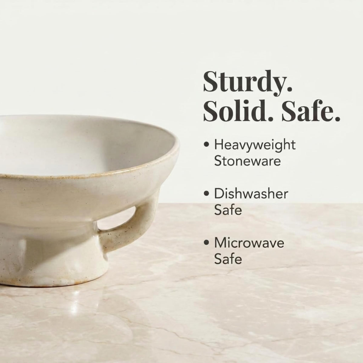 Creative Co-Op Stoneware Bowl w Reactive Glaze, White