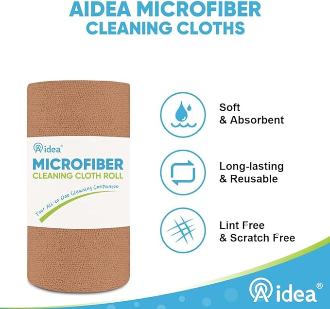 AIDEA Microfiber Cleaning Cloth Roll, Reusable Paper Towels Tear Away Cloth