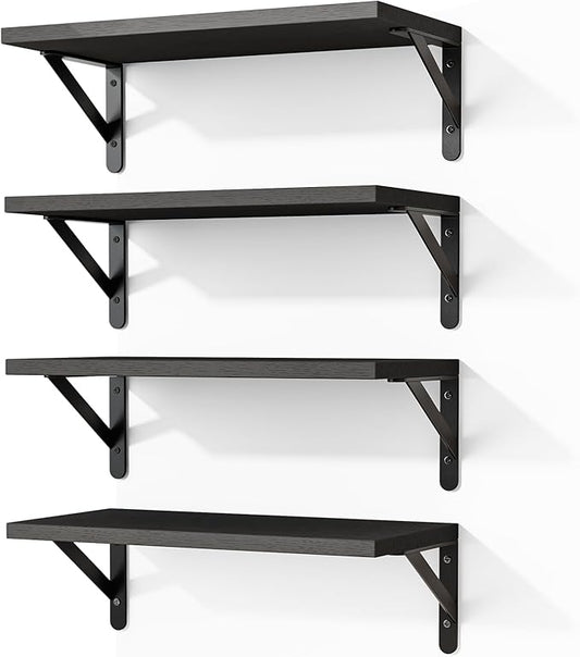 Fixwal Floating Shelves for Wall, Wood Wall Mounted Shelves for Bedroom