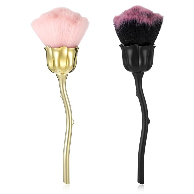 2Pcs Nail Dust Brush, Ultra Soft Nylon Powder Remover