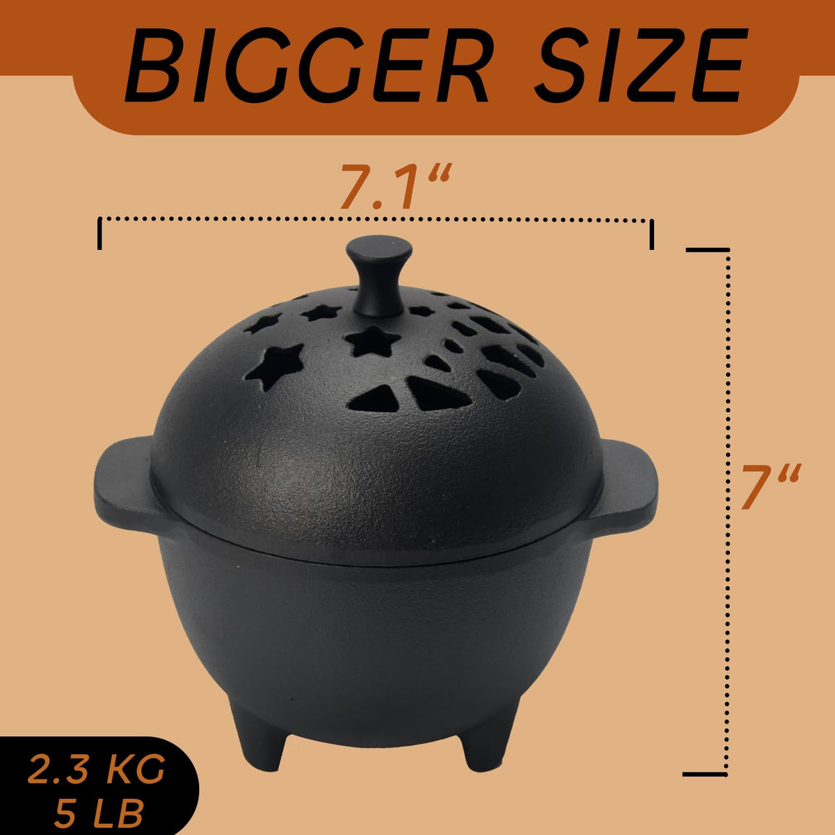 IPROUDER Cast Iron Incense Burner - Cast Iron Incense Holder Mini Cauldron for Sage, Palo Santo, Resin, Charcoal & Japanese Incense | Home, Rituals & Meditation Censer Bowl