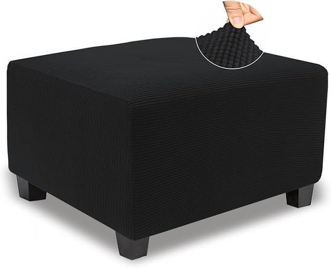 NeColorLife Stretch Ottoman Cover Square Oversized Soft Knitted Jacquard Thick