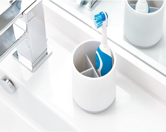 iDesign Toothbrush Holder for Normal Toothbrushes, Spin Brushes, and Toothpaste