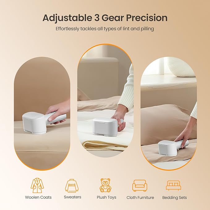 Mosthink Fabric Shaver, 2-in-1 Electric Lint Remover & Build-in Lint Brush