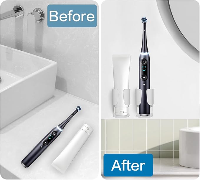 Electric Toothbrush Holder Wall Mount, 304 Stainless Steel Self-Adhesive