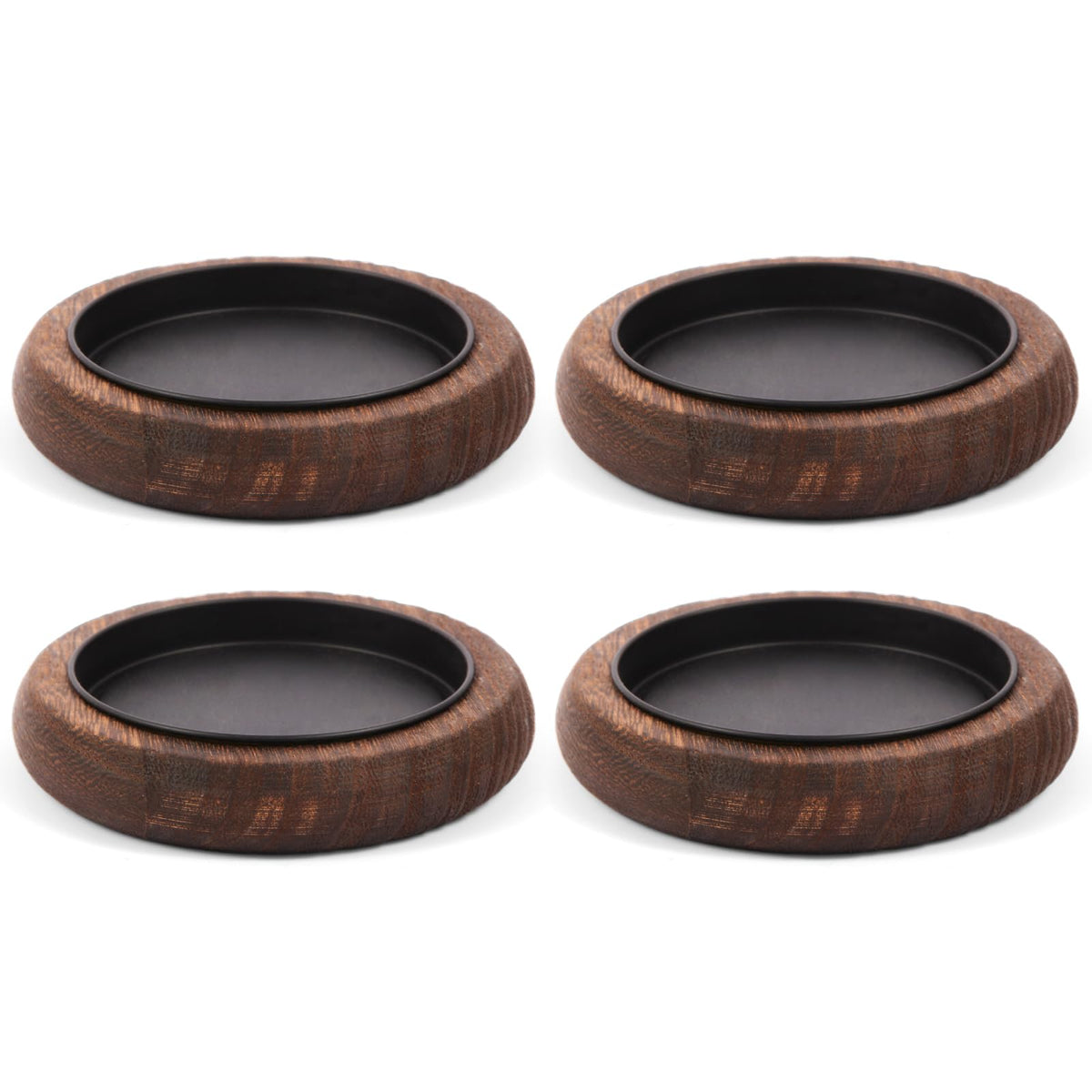 Hatway Wood Candle Holder Farmhouse Decor Wooden Pillar Candles Tray for Table Centerpiece Small Decorative Tray Riser Round Wooden Plate Pedestal Stand for Coffee Table for Christmas Decor Mu-4