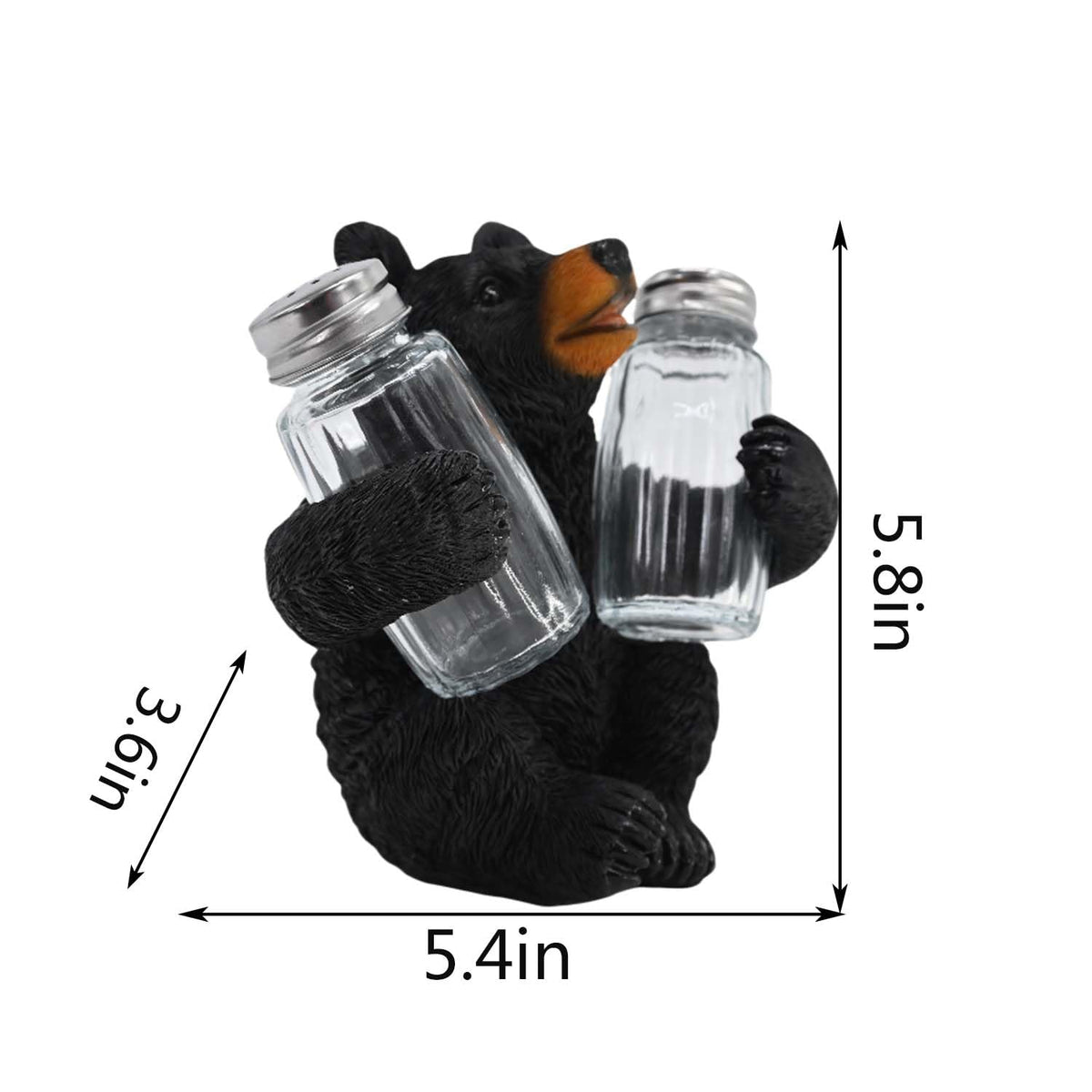 Farmhouse Salt and Pepper Shakers Set Seasoning – Juliahestia Cute Black Bear Cabin Decor for Kitchen Decorations Home Table Unique Animal Ornaments Novelty Figurines Stuff