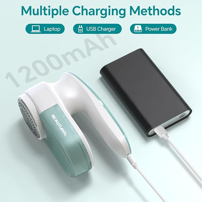 BEAUTURAL Fabric Shaver and Lint Remover, Rechargeable Sweater Defuzzer