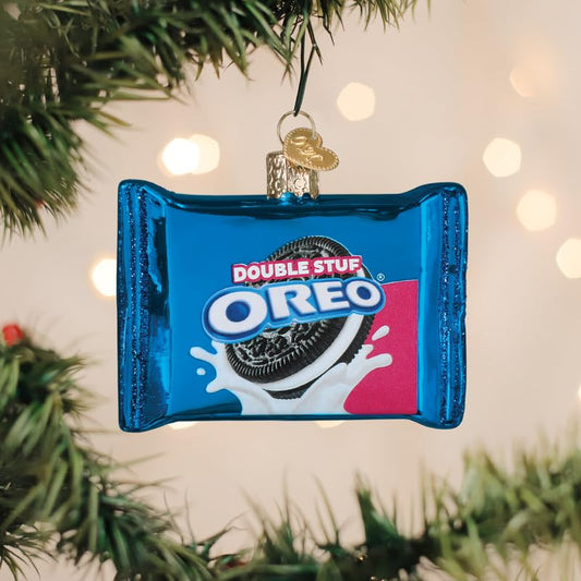 Old World Christmas Oreo Double Stuf Cookies Glass Blown Ornament for Christmas Tree, Handcrafted Holiday Decoration, Snack Collection