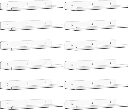 Qukaka Floating Shelves for Wall Decor, Living Room, Bathroom Decor, Nail
