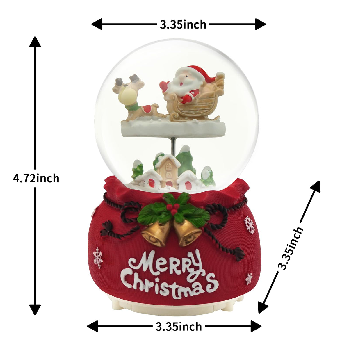 Christmas Snow Globe Lantern Musical, Snow Globes Christmas with Music, Glitter Snowflakes icicles Lighted Santa Claus Decorative Lantern, Xmas Decor Gift for Adult Girls Women
