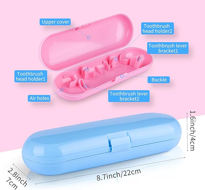 Fowecelt 2 Pack Electric Toothbrush Travel Case
