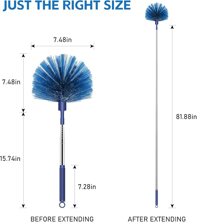 SetSail Cobweb Duster with Extension Pole, Retractable Dusters