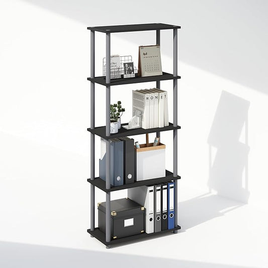 Furinno Turn-N-Tube Book Shelf, 5-Tier Bookshelf, Bookcase