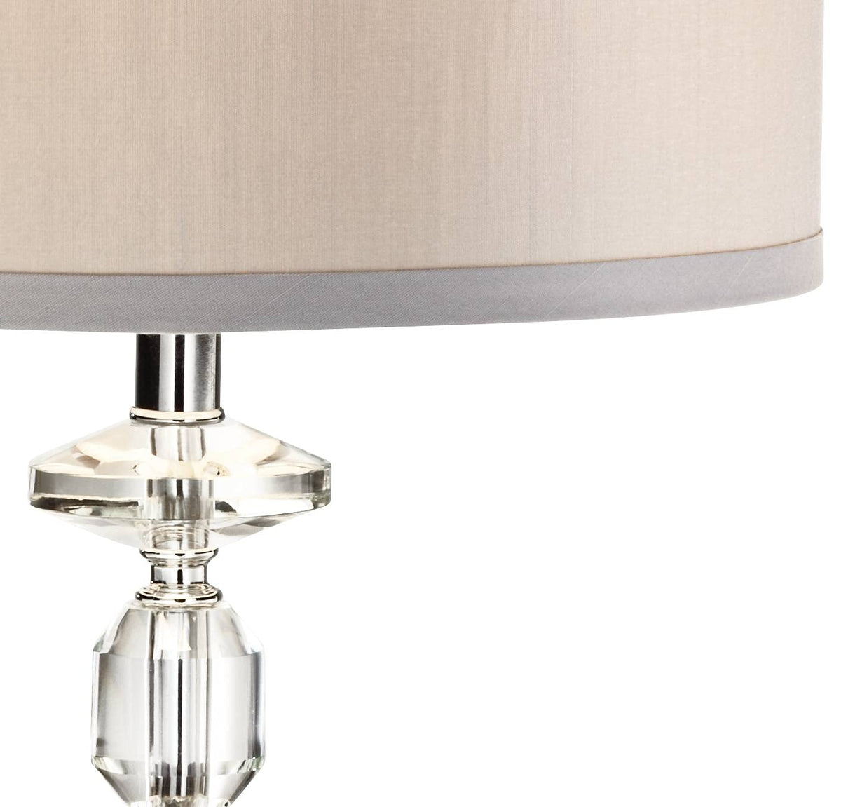 Vienna Full Spectrum Aline 26 1/2" Tall Traditional Table Lamp Clear Crystal Single Gray Shade Living Room Bedroom Bedside Nightstand House Office Home Reading Kitchen Entryway Console Family