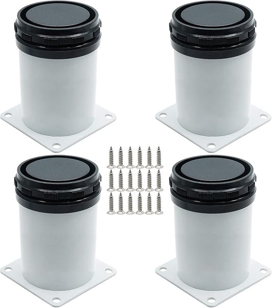 4 Pack Adjustable Furniture Legs 4 Inch, Stainless Steel Adjustable Legs Metal