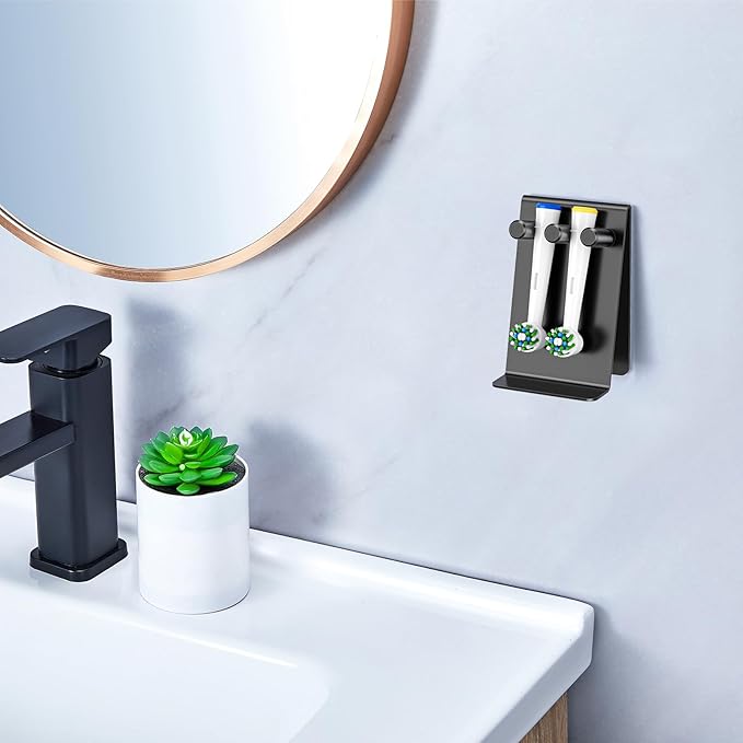 Electric Toothbrush Head Holder Adhesive or Tabletop, Tooth Brush Holder