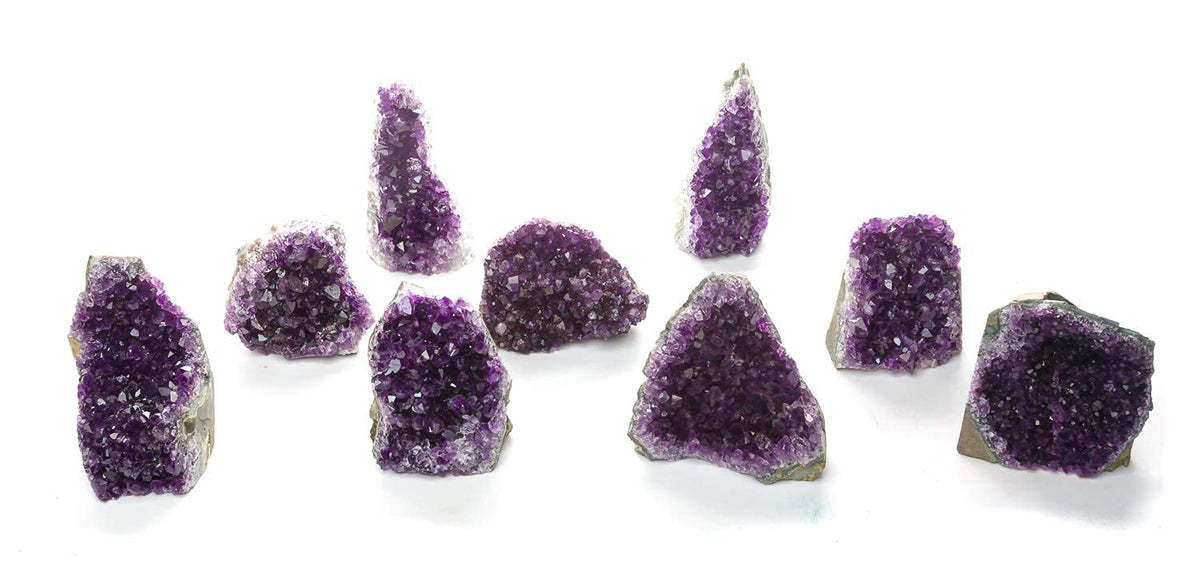 DesertUSA Uruguayan Amethyst Crystal Clusters Cut Base from Basalt Plus, Bonus Mineral Included (1 to 1.5 lbs, Deep Purple Amethyst)