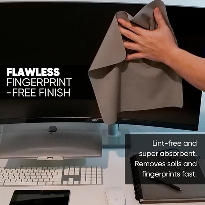 Microfiber Wholesale Premium TV Screen Cleaning Cloth Black | 14”x14” | 3pk |