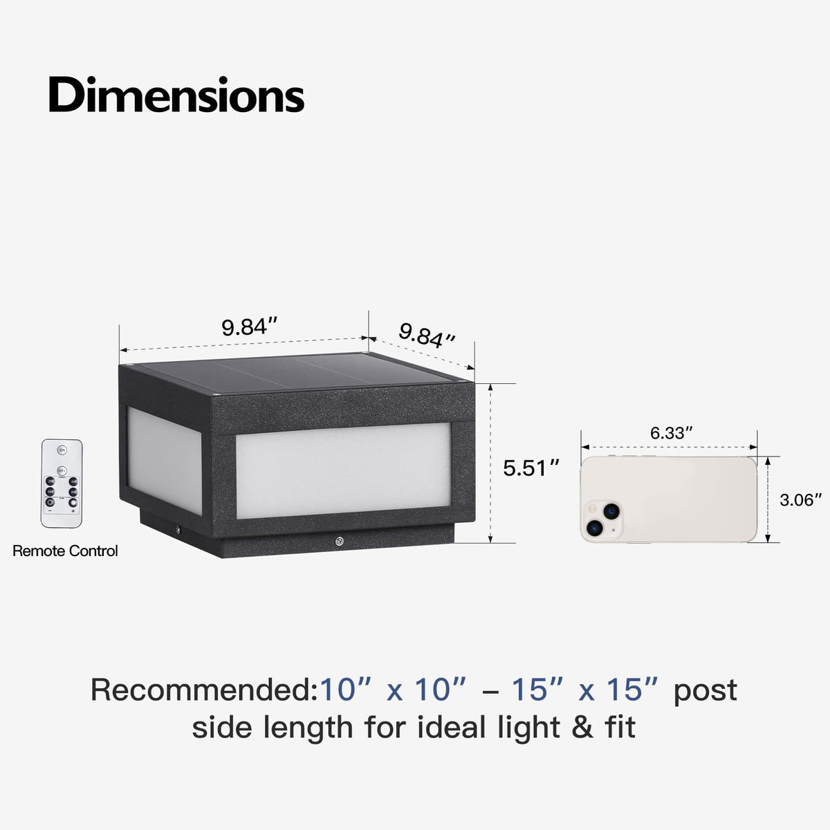 PAKEDANDUN Solar Post Lights Outdoor, 9.84" Solar Pillar Lights Outdoor, IP54 Waterproof Column Light Outside with E26 Bulb, 3000K LED Post Lamp Dusk to Dawn, Modern Pillar Light for Patio Garden