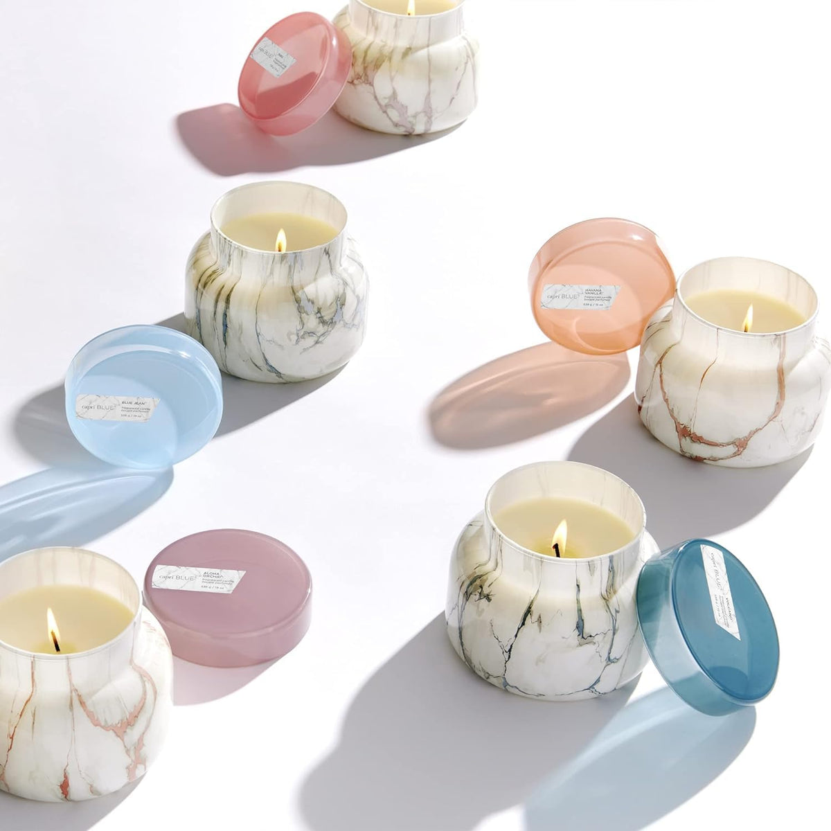 Capri Blue - Modern Marble Jar Candles - Luxury Candle for Home Scented - Soy Candle Blend - Long Lasting Candles - Volcano Scented (19 oz)