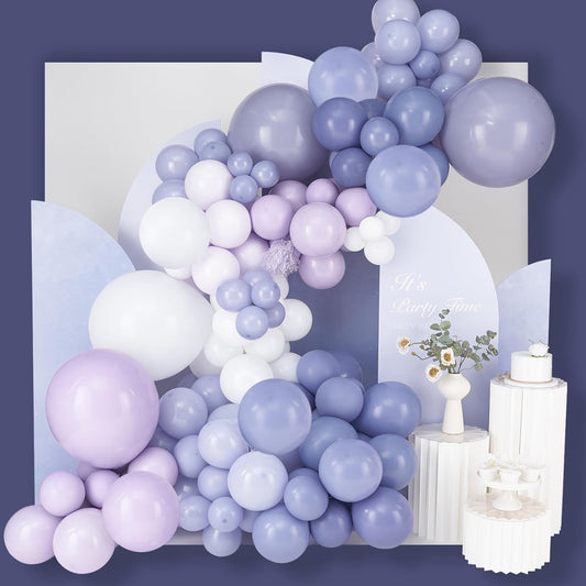 PartyWoo Purple Balloon Arch Kit - 140 Pcs in Lavender & Lilac - Various Sizes for Baby Showers & Weddings