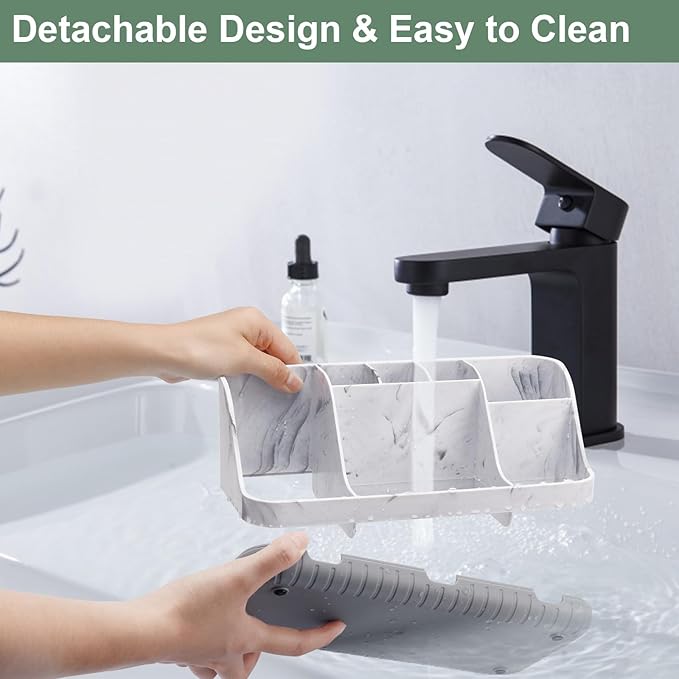 Marble Bathroom Countertop Organizer