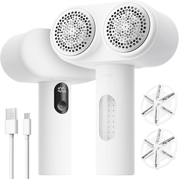 Mosthink Fabric Shaver, 2-in-1 Electric Lint Remover & Build-in Lint Brush