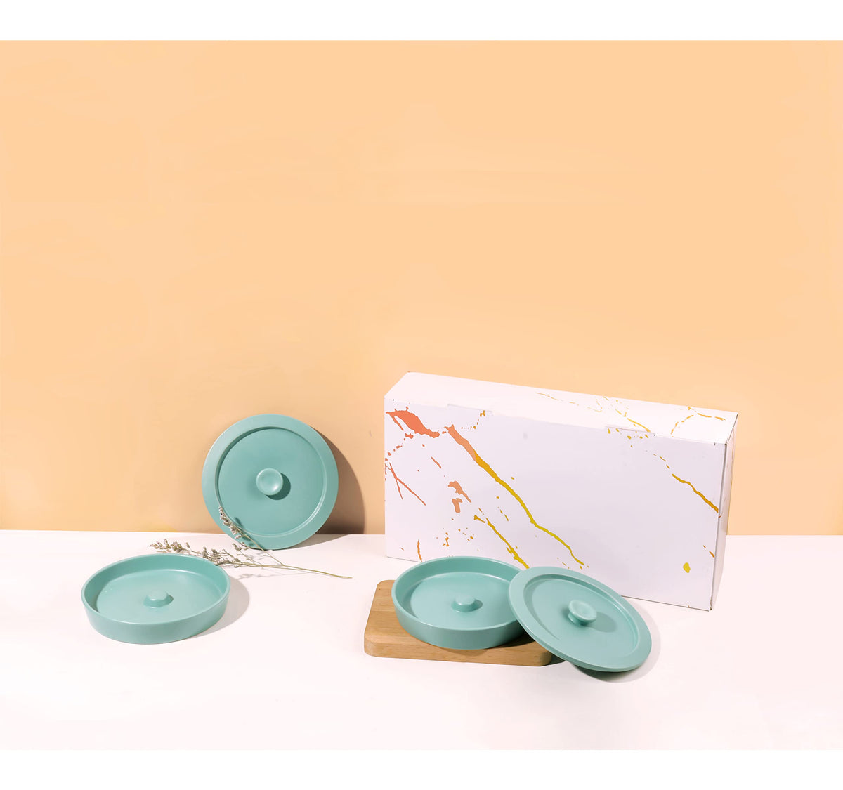 Margarita Salt Rimmer Set of 2 with Lids (Made of Ceramic) Home Bar Accessories Margarita Gift Bartender Kit, Salt Sugar Glass Rimmer for Cocktails, St Patricks Day Accessories Decorations