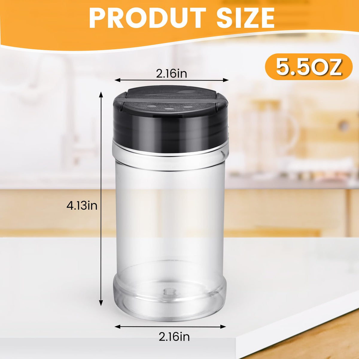PPXHFV 36pcs 5.5oz plastic spice jars with shaker lids, plastic spice jars,seasoning bottles,Used to store seasoning powder.