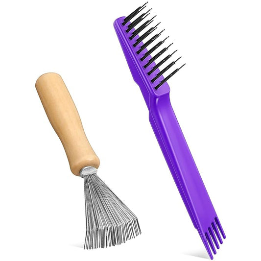 Boao 2 Pieces Hair Brush Cleaning Tool Comb Cleaner Brush Mini Comb Cleaning