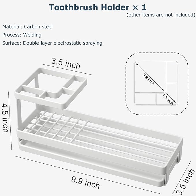 MYITYARD Toothbrush Holders for Bathrooms, 4 Slots Rustproof Metal Tooth