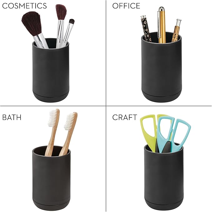 iDesign Toothbrush Holder for Normal Toothbrushes, Spin Brushes, and Toothpaste