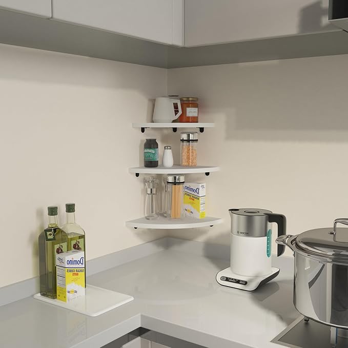 HORLIMER Floating Corner Shelf Wall Mount, Living Room