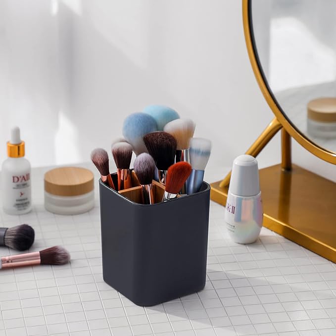 Bamboo Toothbrush Holder for Bathrooms, 3 Slots Toothbrush and Toothpaste