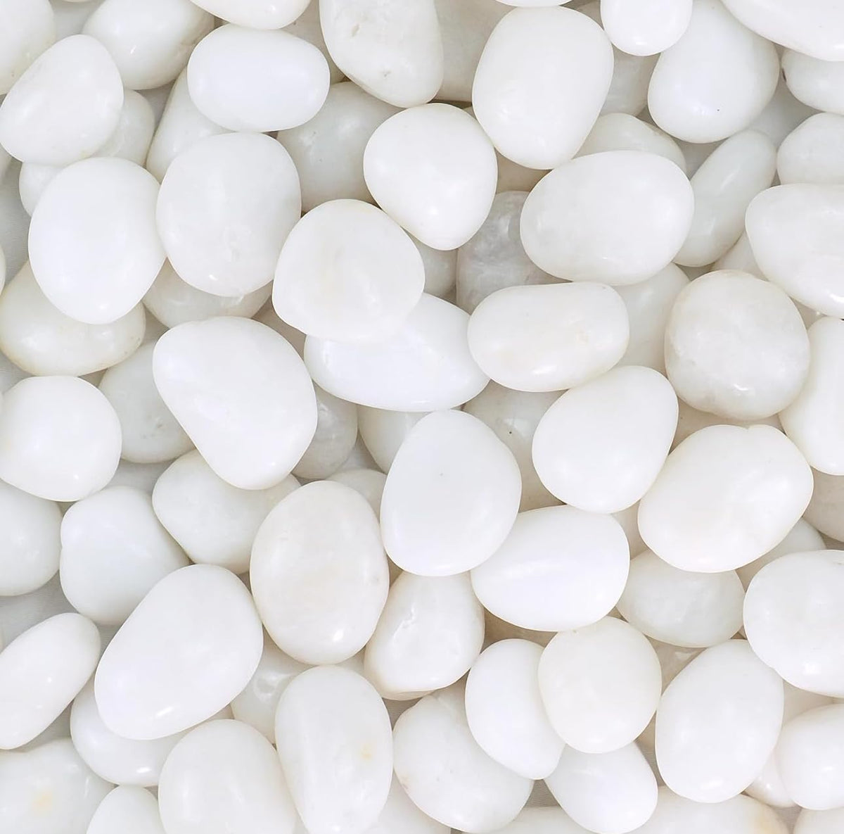 5 lbs White River Rocks, Polished Pebbles for Indoor Plants, 1-2 inch Decorative White Stones for Plants Vase Aquarium Fish Tank and Outdoor Garden Landscaping Rocks