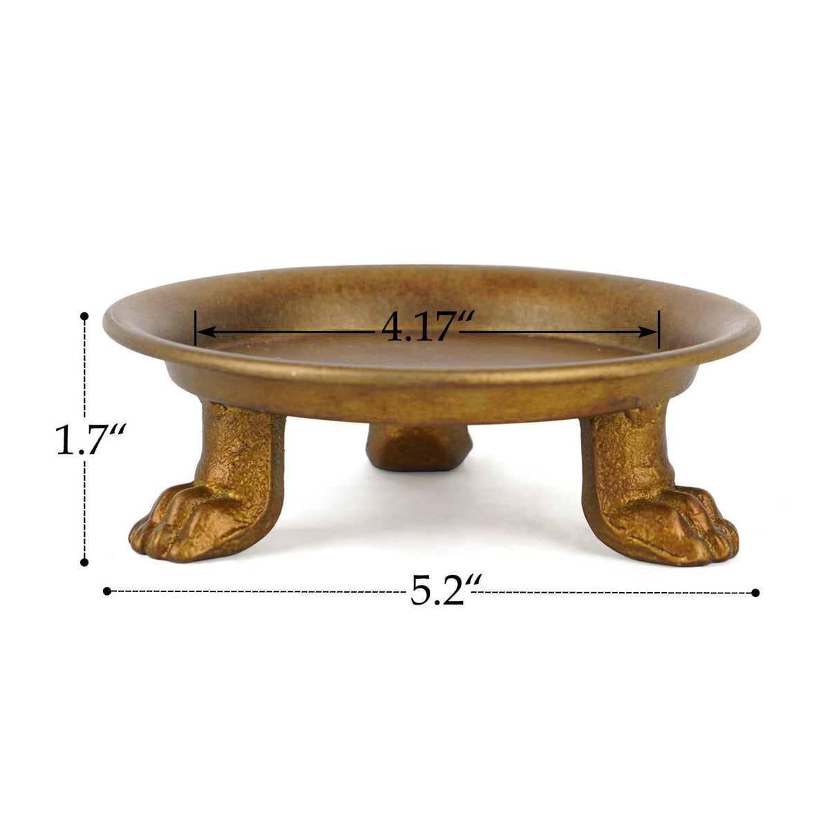 NIKKY HOME Gold Clawfoot Pillar Candle Holders Set of 2, Vintage Iron Tray