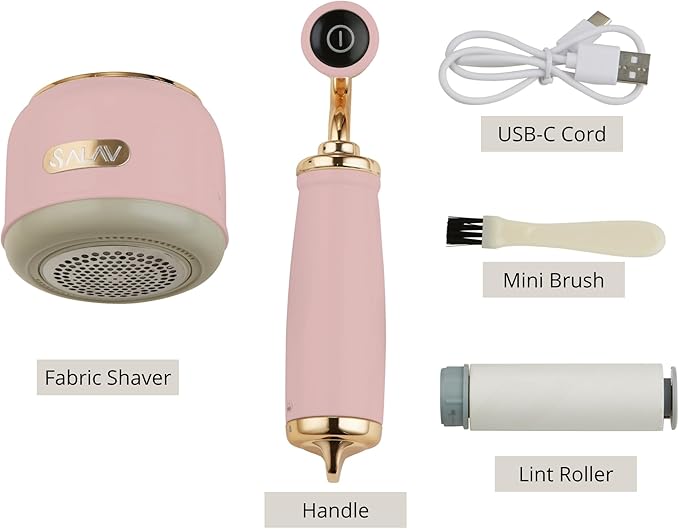 SALAV® Retro Edition 2-in-1 Rechargeable Fabric Shaver and Lint Roller