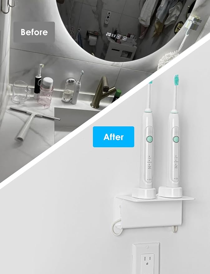 OAPRIRE Electric Toothbrush Holder Wall Mounted, 2 Pack Acrylic Electric
