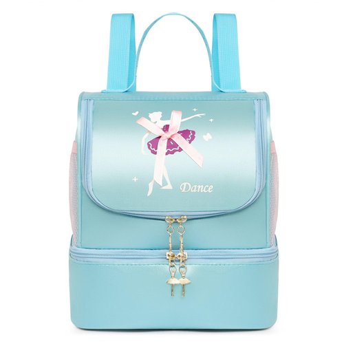 Ballet Dance Backpack with Separate Shoe Compartment,Cute Ballet Dance Backpack Tutu Dress Dance Bag (Blue)