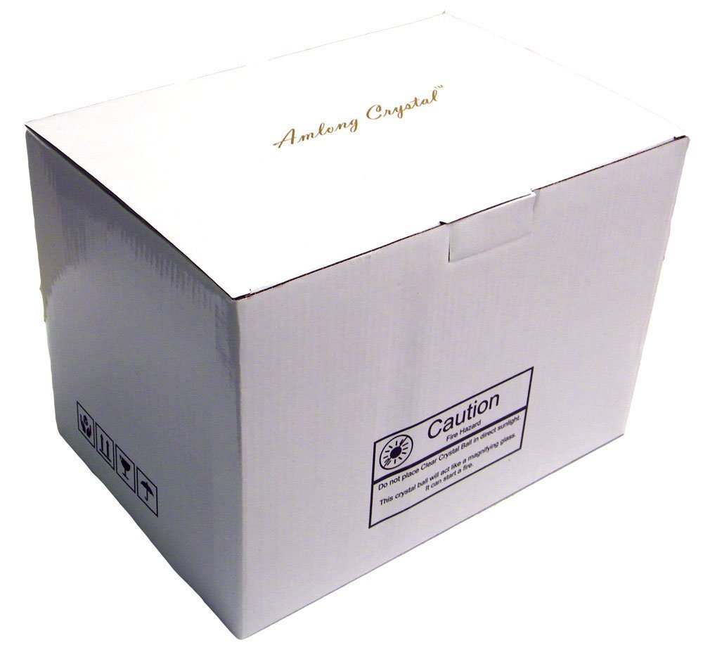 Amlong Crystal Clear Crystal Ball 150mm (6 inch) Including Golden Dragon Stand and Gift Package