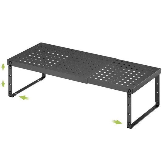 RUILALIFE Expandable Cabinet Organizer Shelf With Adjustable Height, Stackable Kitchen Countertop Organizer Rack, Adjustable Shelf Riser For Kitchen Counter, Pantry, Cupboard, Desk, Tabletop