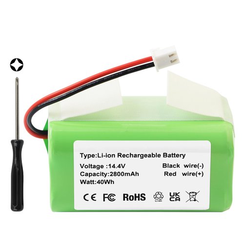 14.4V RVBAT850 Vacuum Battery for Shark ION/IQ/AI R1000C, RV1100S1US, RV850 AV1010AE, AV2501AE, AV911,AV970, RV763, RV764, RV765, RV771, RV2320S, RV2310AE,AV2310AE, RV2300 Robot Vacuum Cleaner 2800mAh