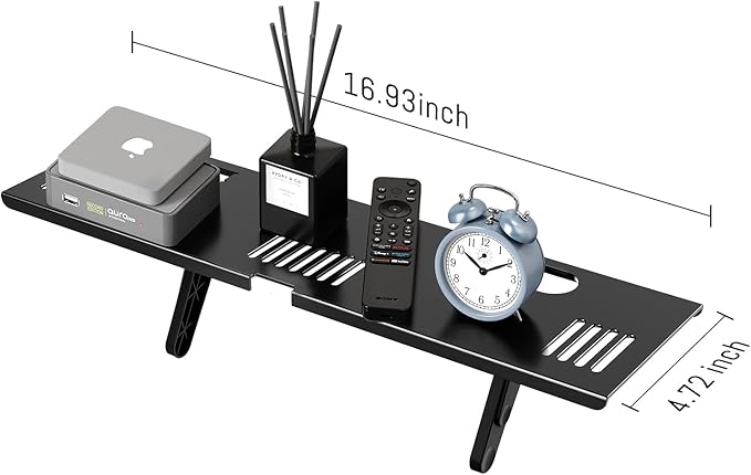 CABTE Adjustable Steel TV Top Shelf, Floating TV Stand, Universal Monitor Shelf