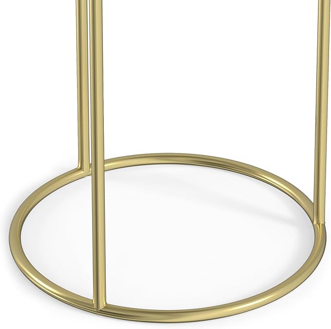 SIMPLIHOME Ashley Nesting Tables Set – 16 inch Wide Genuine Marble Top Metal